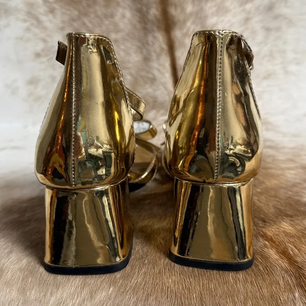 Kenneth Cole Reaction Nissy‎ Gold Strappy Heels Size 6 - Image 8