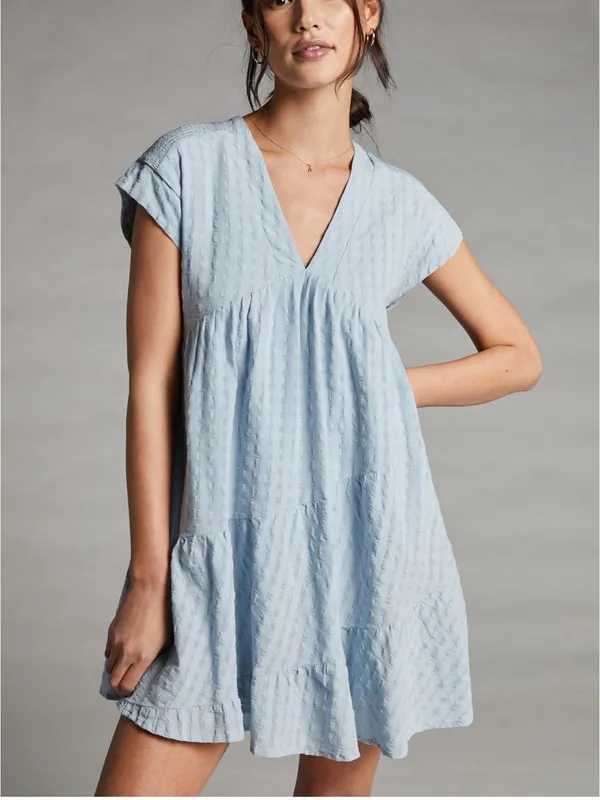 Anthropologie Maeve Juliet Tiered Tunic Dress Blue M - Image 2