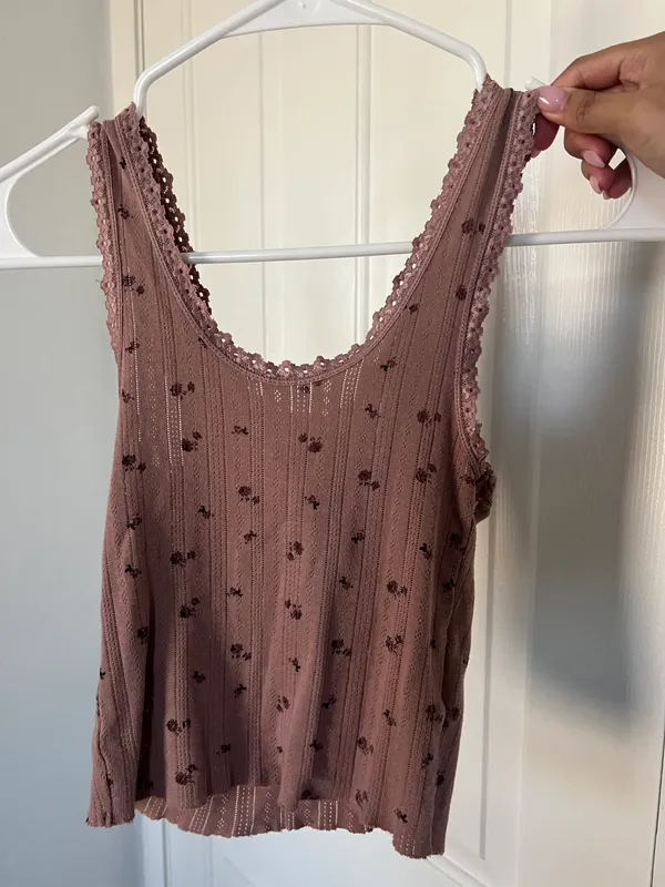 Urban Outfitters Lace Pointelle Tank Top - Image 2