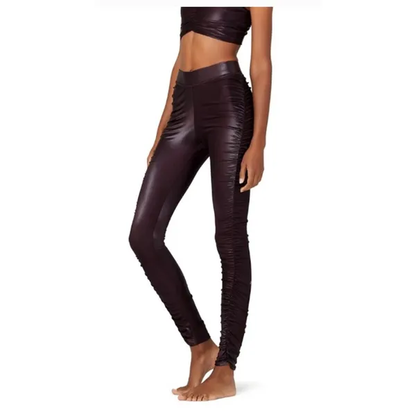 Alo yoga High-Waist Cinched Legging Oxblood Shine Purple Womens Large - Image 14