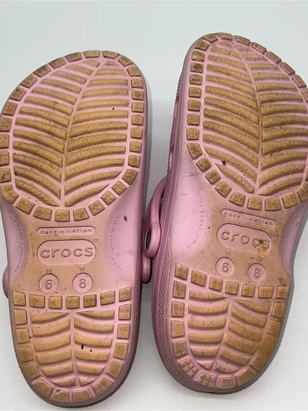 Classic Crocs Women's Taffy Pink Croslite Clog with Teal Hang Loose Jibbitz-Sz 8 - Image 14