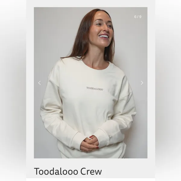 THREAD VISION Toodalooo Sweatshirt 100% organic cotton size XXL cream - Image 2