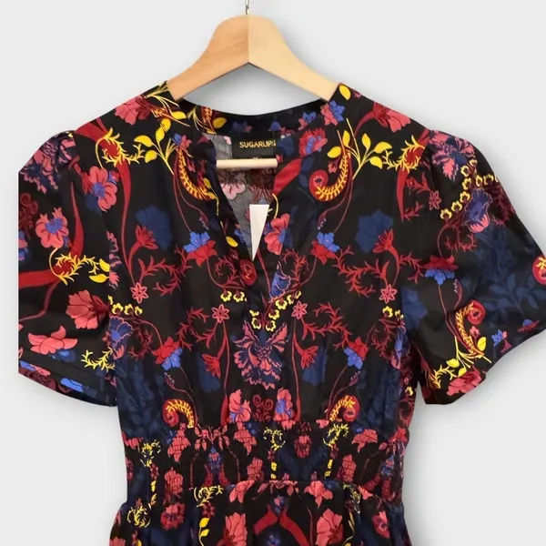 NWT SUGARLIPS Lara Floral Print A-Line Dress Size XS - Image 7