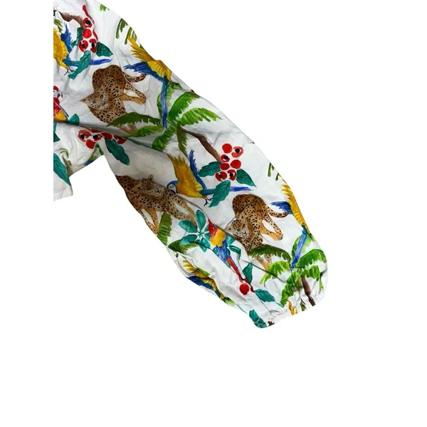 Farm Rio Tropical‎ Paradise One Shoulder Cut Out Midi Dress Women's Size Large - Image 11