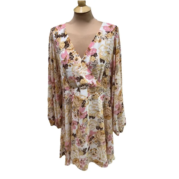 City‎ Chic Womens Juliet Floral Print Mini Dress Feminine Romantic Cottagecore - Image 2