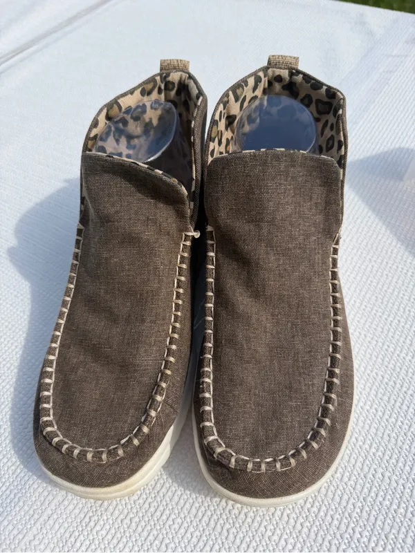 Hey Dude Denny Crafted Leopard Women’s Slip On Ankle Boots Brown US 9 - Image 3