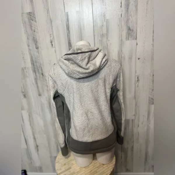 Köppen Grey Teddy Bear High-Pile Fleece Full-Zip Performance Jacket Hoodie Size - Image 3