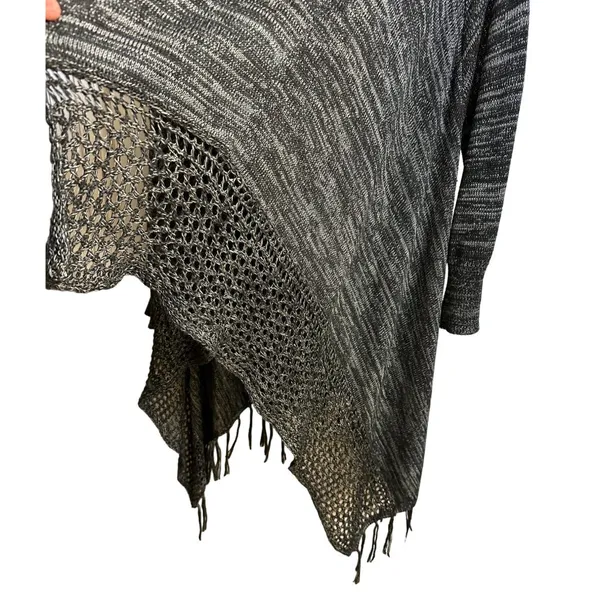 One World Size XL Live and Let Live Women's Cardigan Sweater Gray/Black - Image 8