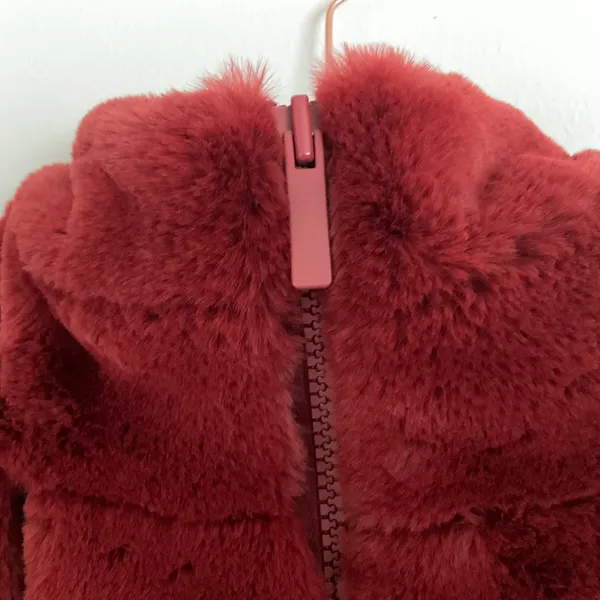 Alo Yoga Knock Out Hooded Faux Fur Hooded Jacket Cranberry S - Image 3