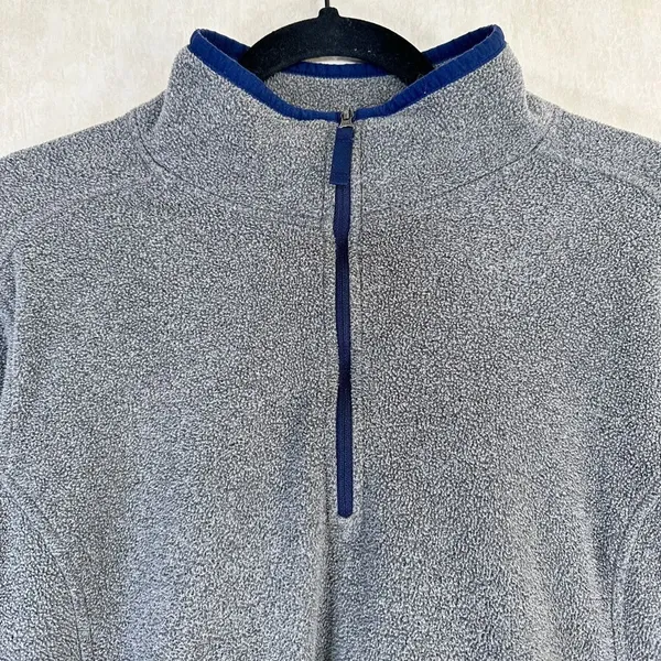 L.L. Bean 1/4 Zip Pullover Fleece Gray Outdoor Hiking Light Jacket Size XL - Image 7