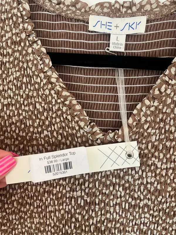 She & Sky Long Sleeve Peplum Top - Image 3