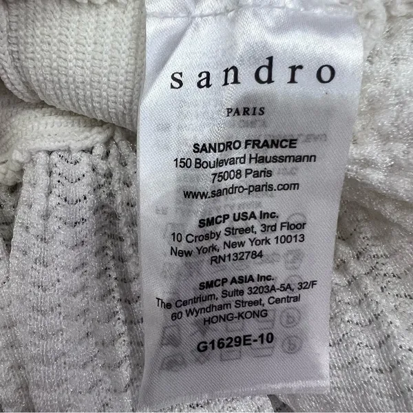 SANDRO stanislav Cardigan white sweater Women long sleeves size Medium Top Zipup - Image 9