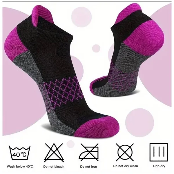 Colorful Athletic Women's Ankle Socks M/L 6 PACK Tab Low Cut High Quality‎ NEW - Image 2