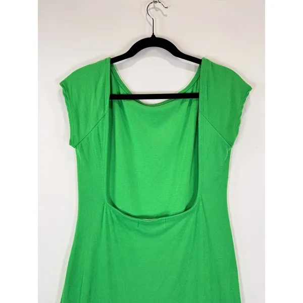 FP Beach Womens Dress Green Rosalia Low Back Mini Short Sleeve A Line Medium - Image 11