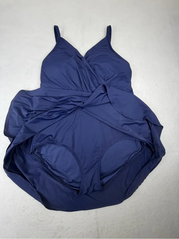Lands’ End‎ Navy Swim Dress One Piece Tummy Control Swimsuit XL - Image 4