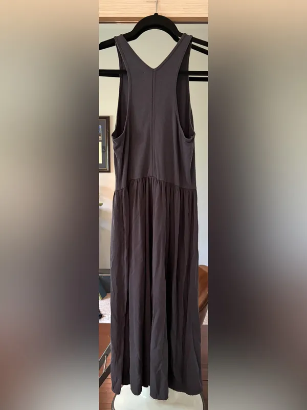 Lou & Grey Maxi Dress Grey halter Sleeveless Gauzy Flowy Stretch Women S - Image 3