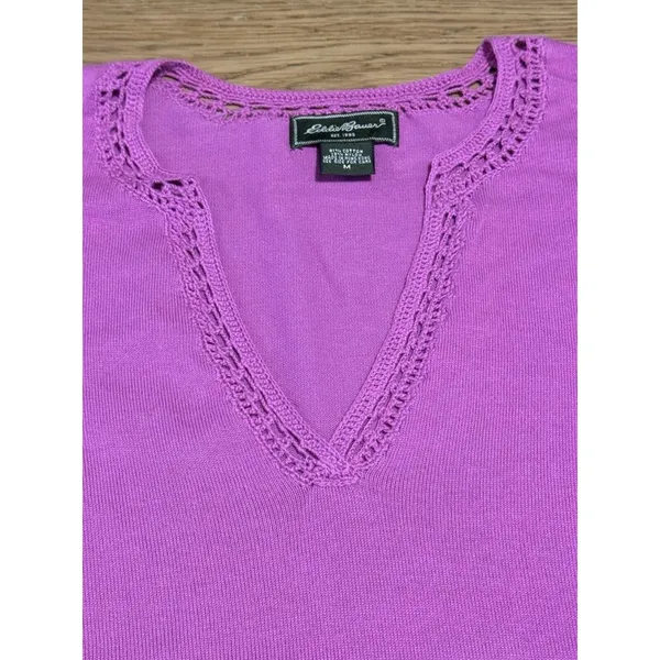 Eddie‎ Bauer Crochet Neck & Sleeve Long Sleeve Women’s Size Medium Cabincore - Image 10