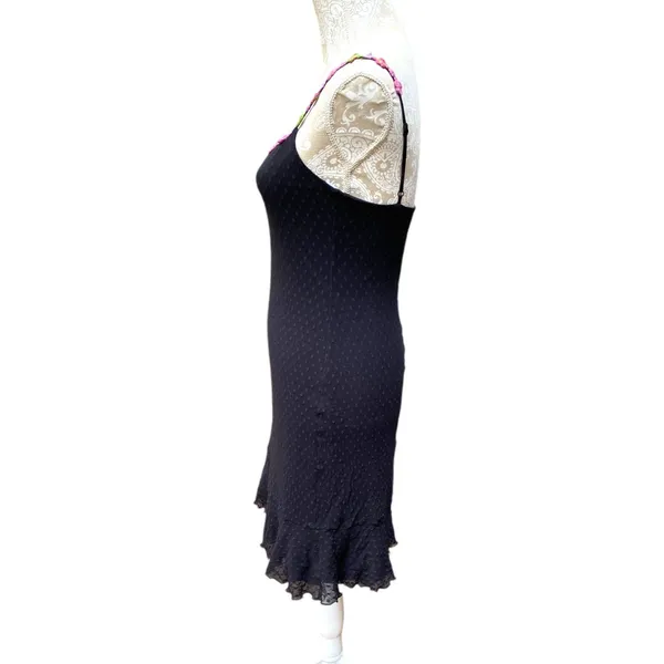 Whimsigoth Betsey Johnson Y2K Swiss Dot Slip Dress Pink Flowers NWT M - Image 4