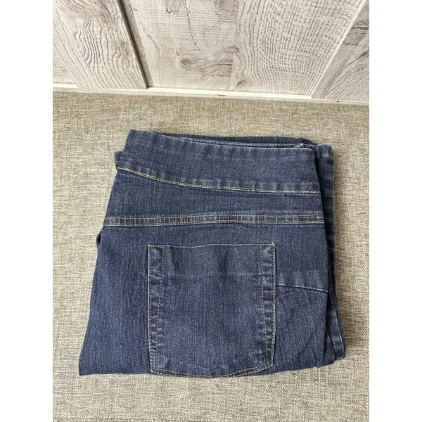 Womens Bootcut Denim Jeans Large Cotton & Polyester Blend Stretch Dark Wash - Image 3