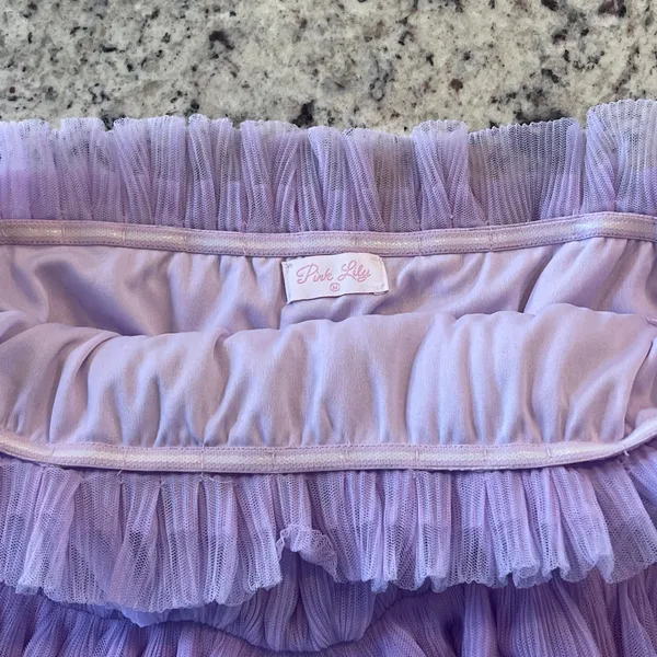 Pink Lily Tube Top Women Medium Purple Tulle Peplum Fairycore Pleated MA647 - Image 7