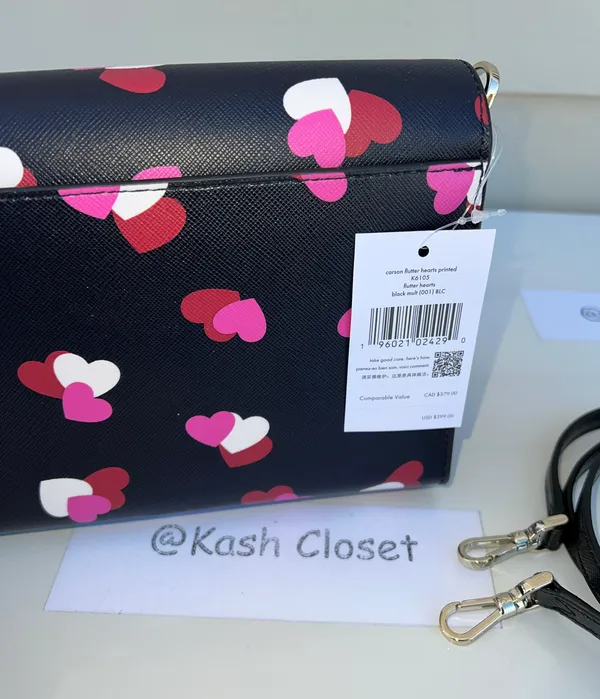 Kate Spade Carson Flutter Hearts Printed Crossbody Bag & Purse - Image 2