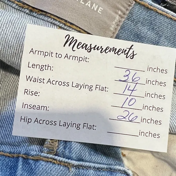 Everlane The Cheeky Straight Leg Raw Hem Light Wash Jeans Denim 26 ACTUAL‎ 28" - Image 4