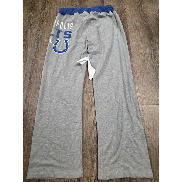 NFL Genuine Brand Women's Indianapolis Colts Gray Straight Wide Leg Pants Medium - Image 5