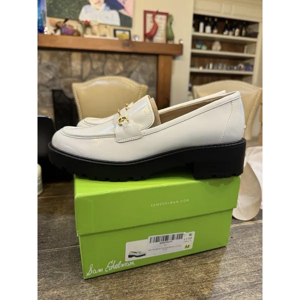 Sam Edelman Womens Tully White Patten Size 10‎ Lug Sole Equestrian - Image 3