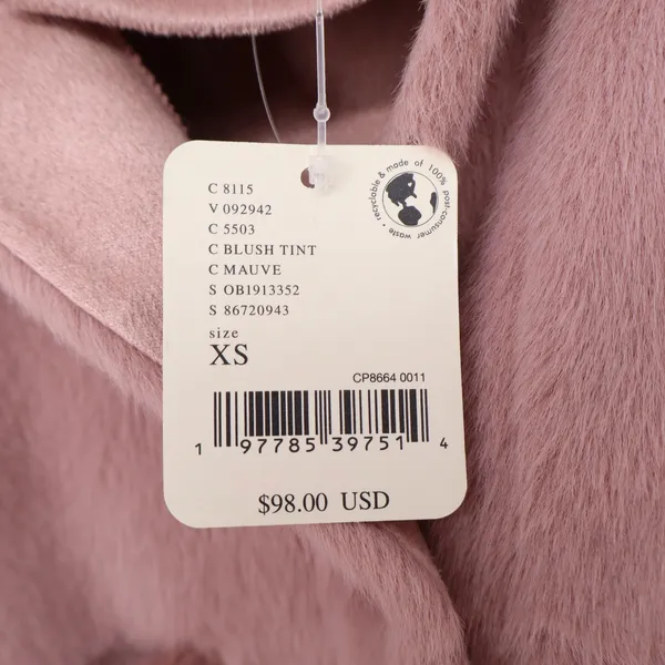 Free People Jacket Women's XS We The Free Mauve Faux Fur Plush NEW - Image 4
