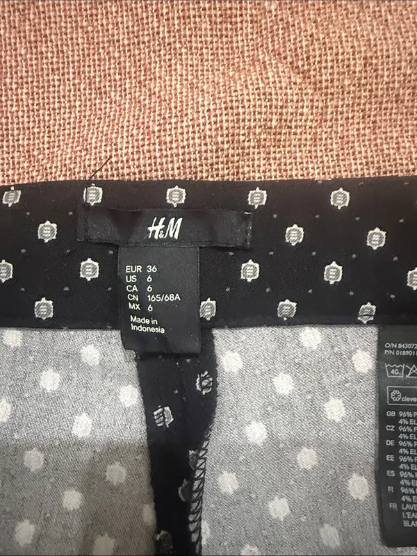 H&M Black and White Straight Leg Pants - Image 2