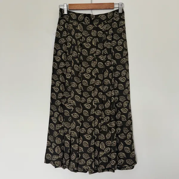 Vintage Deadstock Rena Rowan Leafy Pattern Midi Skirt - Image 7