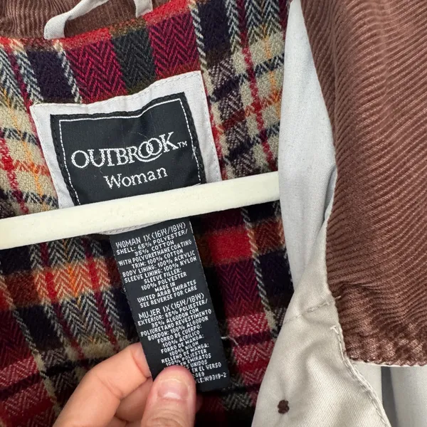 Vintage Barn Jacket coat plus curve corduroy collar button down outbrook pockets - Image 2