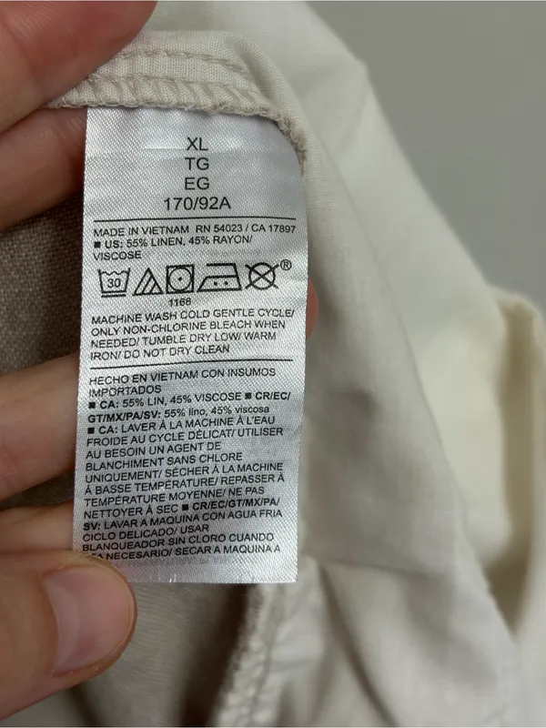 Old Navy High-Waisted Linen-Blend Straight Ankle Pants in Flax Linen - Size XL - Image 7