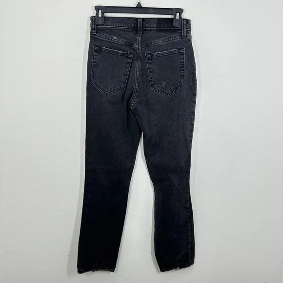 Abercrombie & Fitch Size 26 90s Straight Ultra High Rise Distressed Black Jeans - Image 7