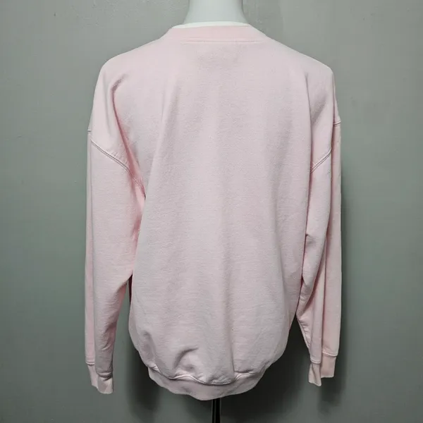 Vintage M&C Sportswear Pink Embroidered Cat Mockneck Sweatshirt Size Large - Image 4