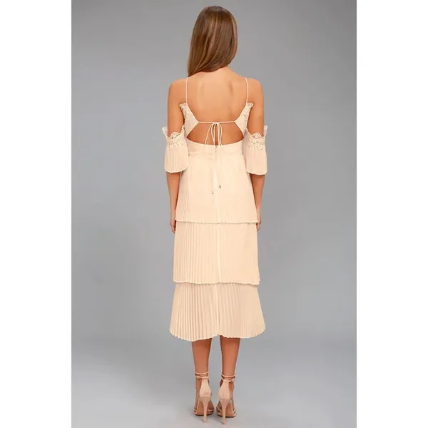 Lulu’s keepsake the label NWT All Time High Nude Lace Off-the-Shoulder Dress - Image 2