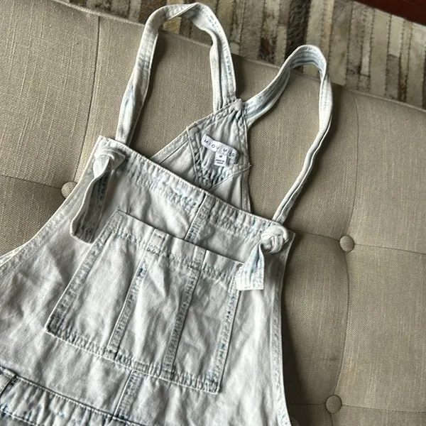 Miou Muse Denim Overall Short One Piece Size Medium Blue - Image 3