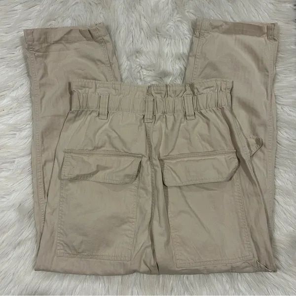 BDG Urban Outfitters‎ Tan High Waist Paperbag Cargo Carpenter Pants Small - Image 3