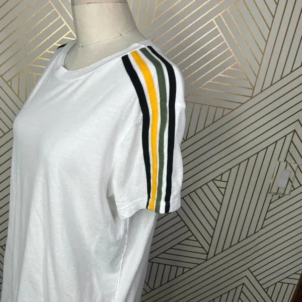 n:Philanthropy Verbena Stripe Shoulder T-Shirt in White Size US‎ Medium - Image 8