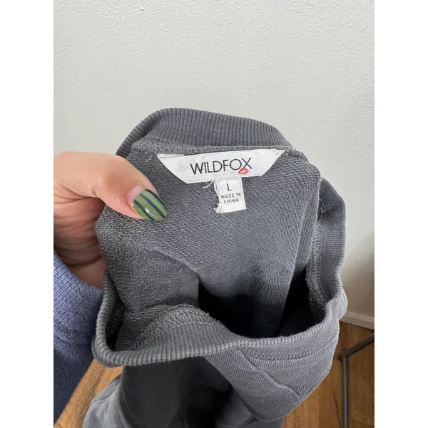 Wildfox I Wish It‎ Was Saturday Gray Sweatshirt Size Large - Image 3
