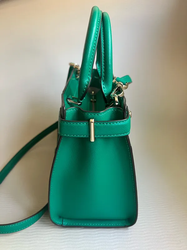 Kate Spade Staci Medium Satchel Green Saffiano Leather Crossbody Bag - Image 4