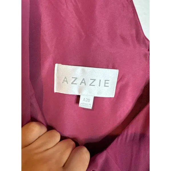 NWT Azazie Nelly Mulberry A-Line Pleated Chiffon Dress - Image 5