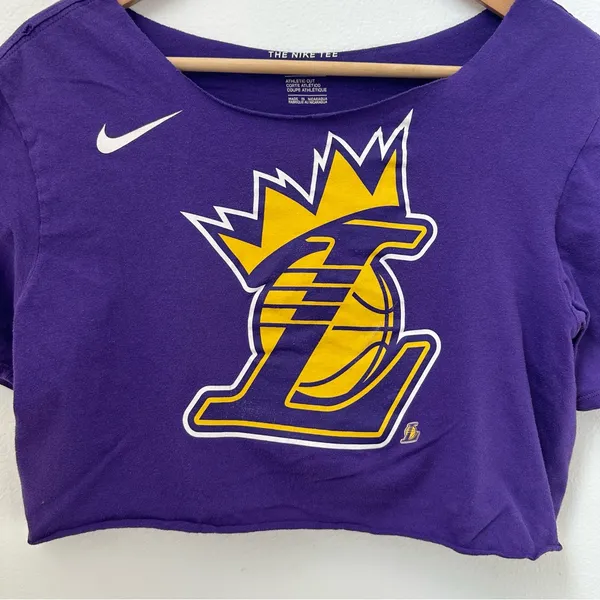 Los Angeles Lakers NBA Off the Shoulder Crop Top - Image 2