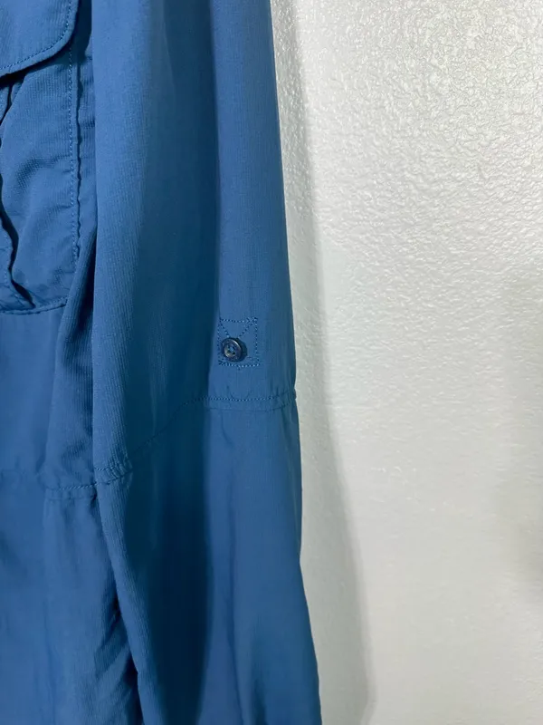 Ascend Fishing Shirt Size M Men's Long Sleeve Bass Pro Blue Outdoor Lightweight In good preowned condition fishing shirt lightweight long sleeve button down fabric - Image 5