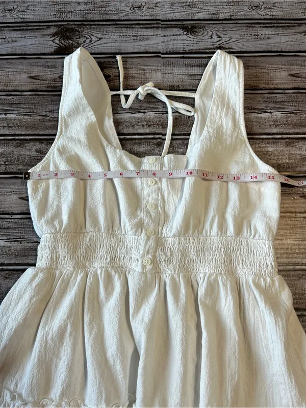 White Tiered Sleeveless Rush Summer Dress - Image 6