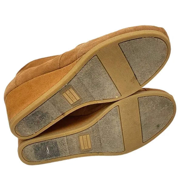 TOMS Brown Lace up‎ Wedge Ankle Booties 8.5 - Image 9