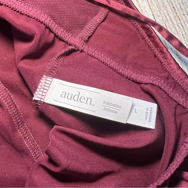 Auden Satin Babydoll Lingerie‎ Slip Dress Women's Size Large Strappy Burgundy - Image 9