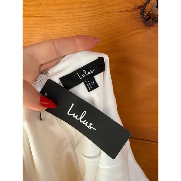 NWT lulus Social Sensation White Square Neck Mini Bodycon Dress Classic Size M - Image 5