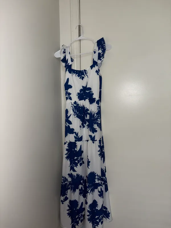 SheIn Blue And White Maxi Dress - Image 2