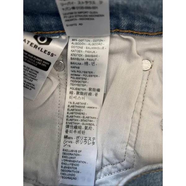 Levis Ribcage Straight Ankle Womens 28 Light Blue Distressed Jeans Retro - Image 6